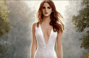 Woman in white dress