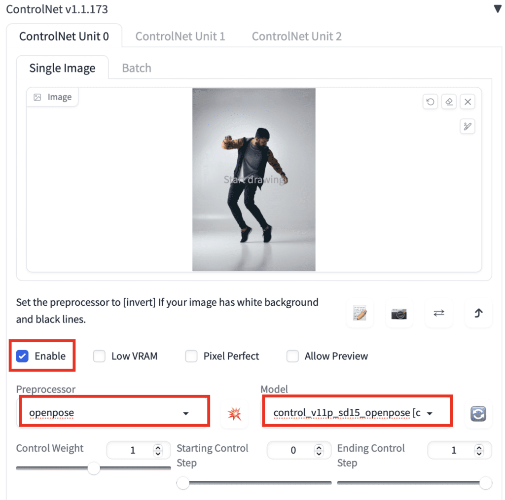 ControlNet settings