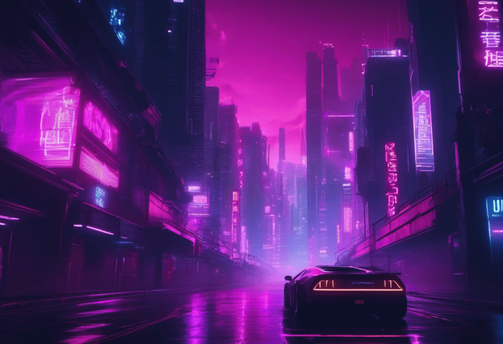 cyberpunk city, 4 k resolution, ultra wide angle,, Stable Diffusion