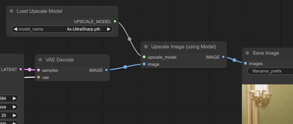 AI upscaler in the upscaling workflow in ComfyUI.