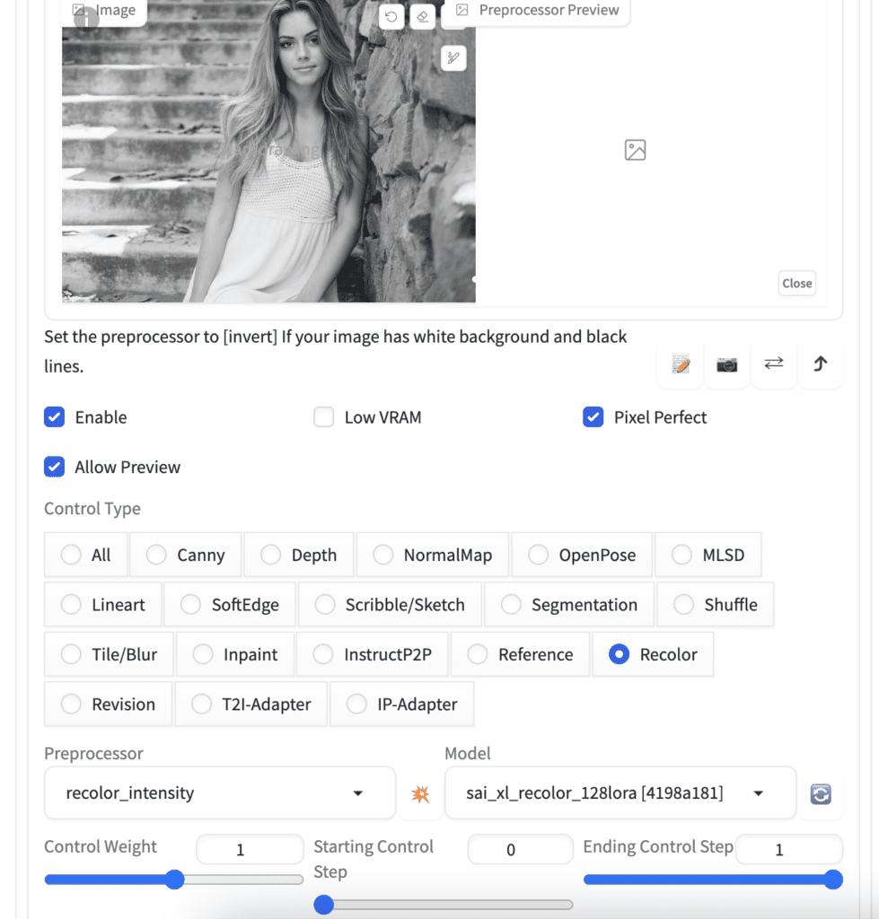 ControlNet Recolor SDXL