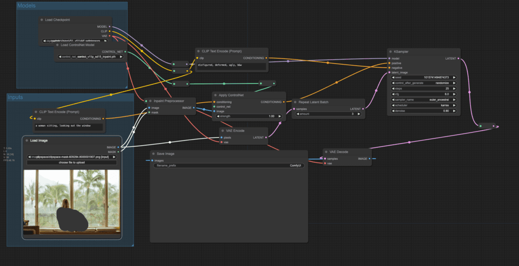 comfyui controlnet inpainting workflow