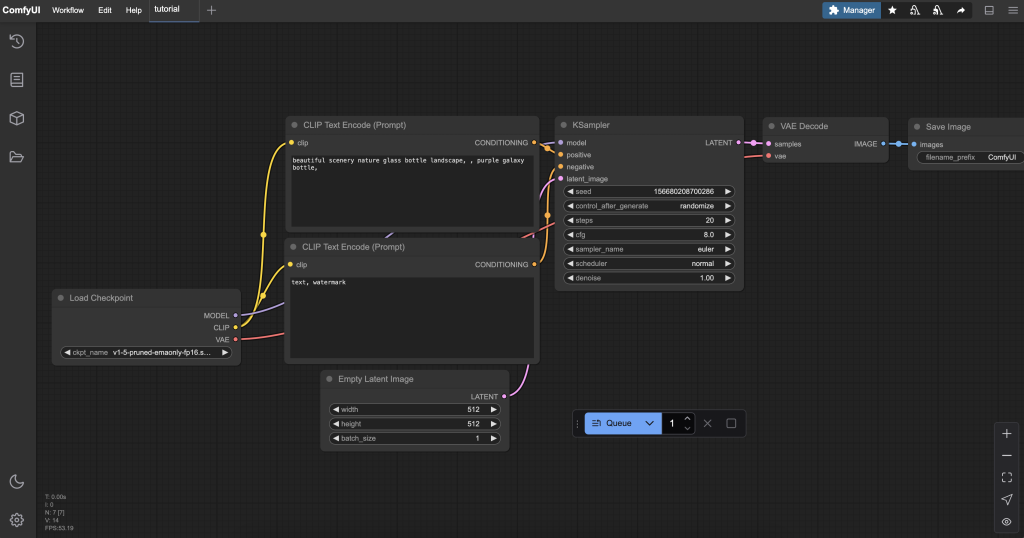 Drag the queue button to the center in ComfyUI