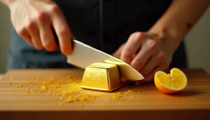 Cutting a gold bar