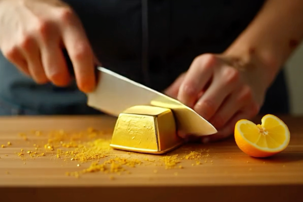 Cutting a gold bar