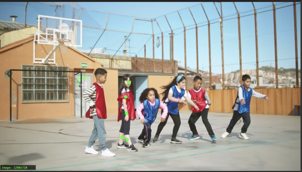 Images with points indicating subject to be masked.